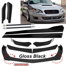 For Subaru Legacy GT Front Bumper Lip Spoiler Splitter Glossy Black Side Skirt