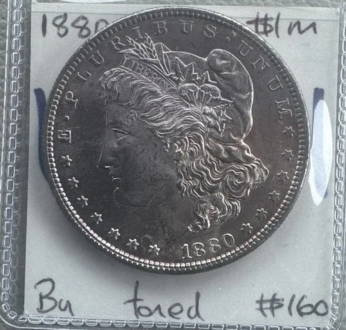 UNITED STATES 1880 - S. MORGAN SILVER DOLLAR NICE MIRROR FINISH AU Toned