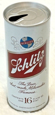 VTG 1973 Jos. Schlitz Brew-Milwaukee Famous  -6 Cities-16 oz-Steel Beer Can