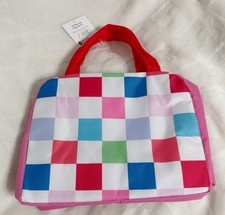 B2C, Multi-Color Checker Design Insulated Lunch Bag Tote with Handles