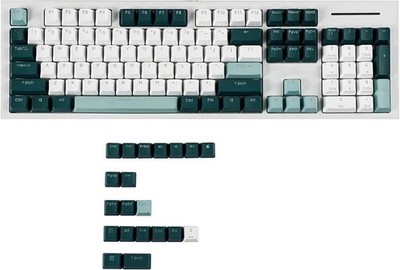 YMDK Double Shot 124 Dyed PBT Shine Through OEM Profile Keycap Rainbow Carbon
