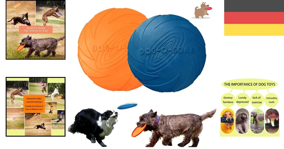 Hundefrisbee Azul+Orenge - Großes Spielzeug für Energetische Hunde im Freien - Bild 2 von 4