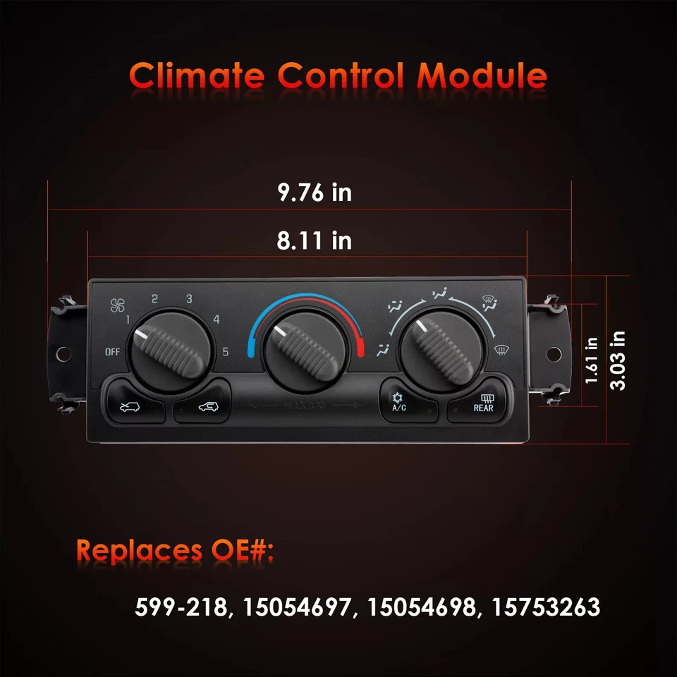 Heater A/C Climate Control Module Panel For 1999-2002 Chevy Silverado GMC Sierra Foto 4 de 4