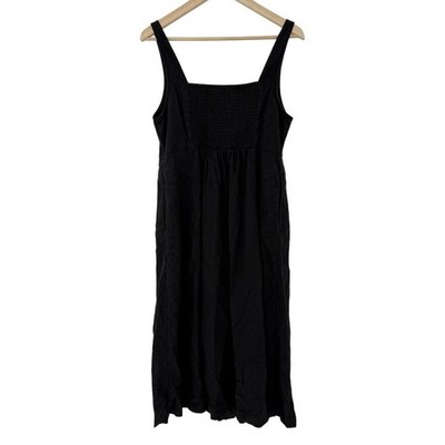old navy linen midi dress Fit & Flare Sleeveless Linen-Blend Midi Dress