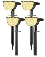 Solar Lights Outdoor Walkway Driveway, 76 LED 3 Lighting Modes Solar Spot Lights