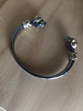 Alexander McQueen Double Skeleton Black/Gold Bracelet Bangle