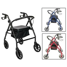 Drive Medical 4 Wheel Walker Rollator with Fold Up Removable Back Support