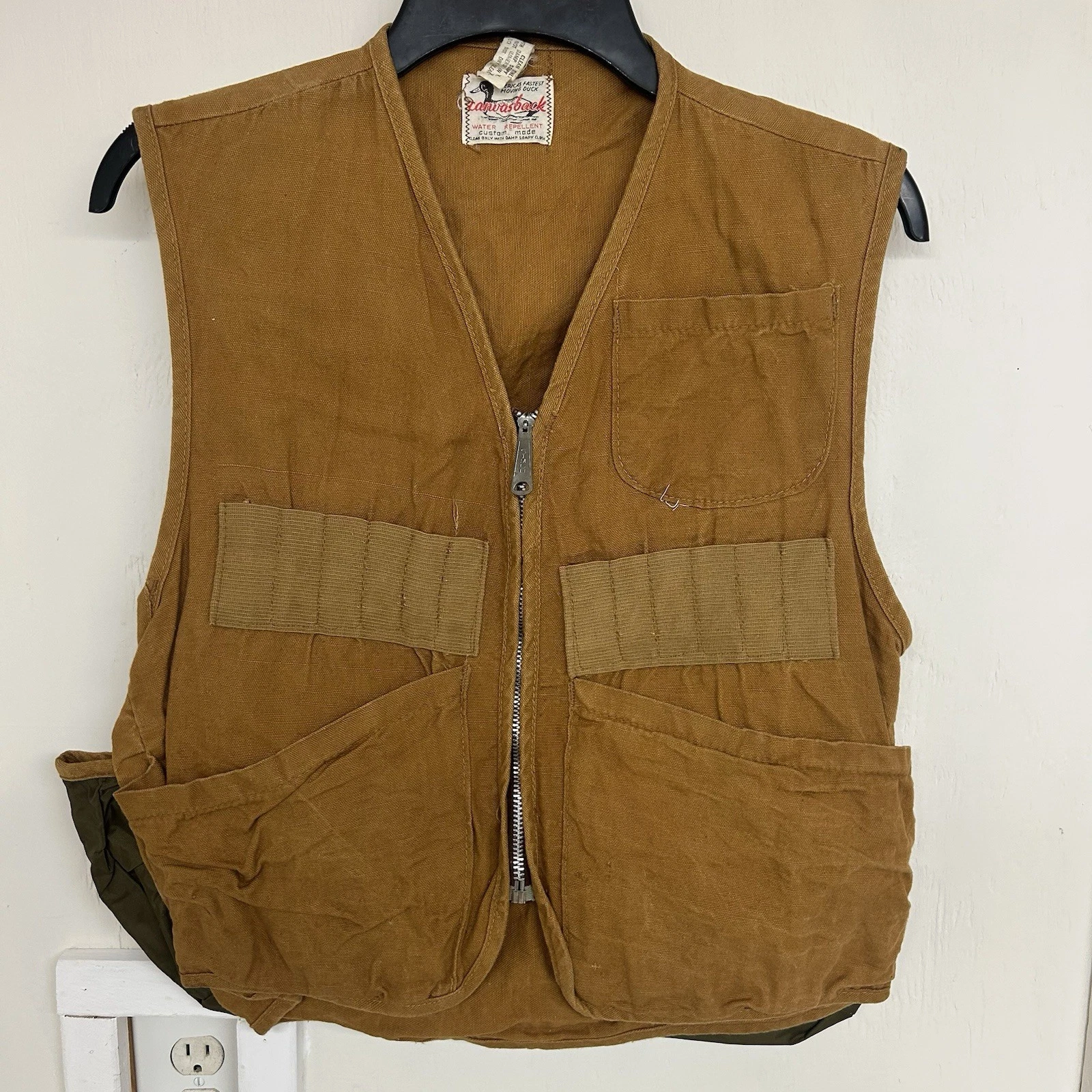 Vintage Canvasback Vest Small Mens Tan Outdoor Duck Hunting Photography