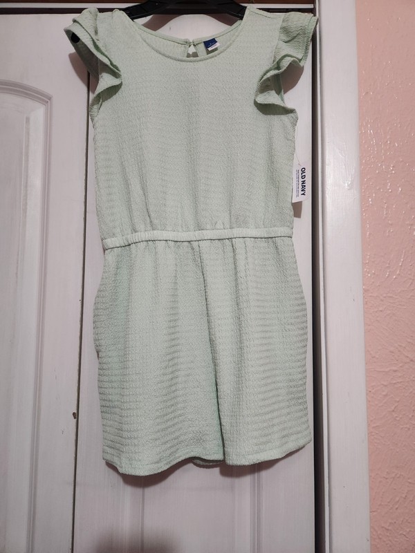 NWT Girl's Old Navy Romper, Mint Green, Sz. 10-12