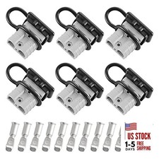6PCS Battery Quick Connect Disconnect 50amps 8 Gauge 600V Cable 6PCS 8AWG Grey