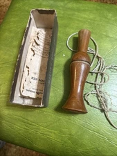 Early Ken Martin Goose Call - Bell Bottom Barrel Red Mylar Reed Old Call In Box