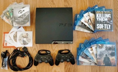  Sony PlayStation 3 Slim 120GB Bundle   Tested Console, 2 Controllers