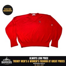 Vintage Pickering V-Neck Sweater Men's XL Red Mickie Mouse Golf Made in USA 9650