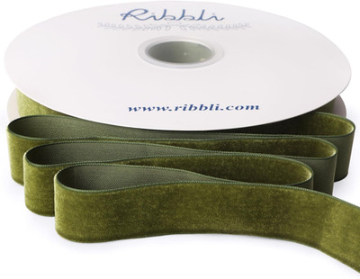 Moss Green Velvet Ribbon 1 Inches Continuous 25 Yard Spool Moss Green Christmas