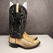 Vintage Dan Post Exotic Snakeskin Leather Western Cowboy Boots Mens Size 8.5 D