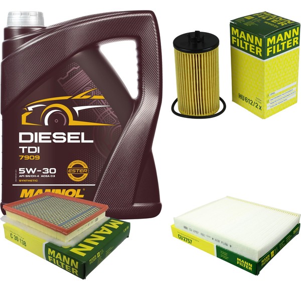 Mann Inspektionspaket 5L Mannol Diesel TDI 5W-30 FüR Opel Zafira B 1.6 CNG Turbo-image