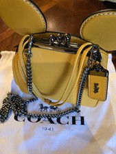 NWT Coach 1941 x Disney Mickey Ears Flax Yellow Kisslock Crossbody bag 37980.
