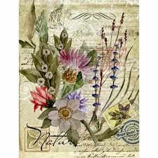 Floral Postcard #6 | A4 Mulberry Rice Paper | Paper for Decoupage
