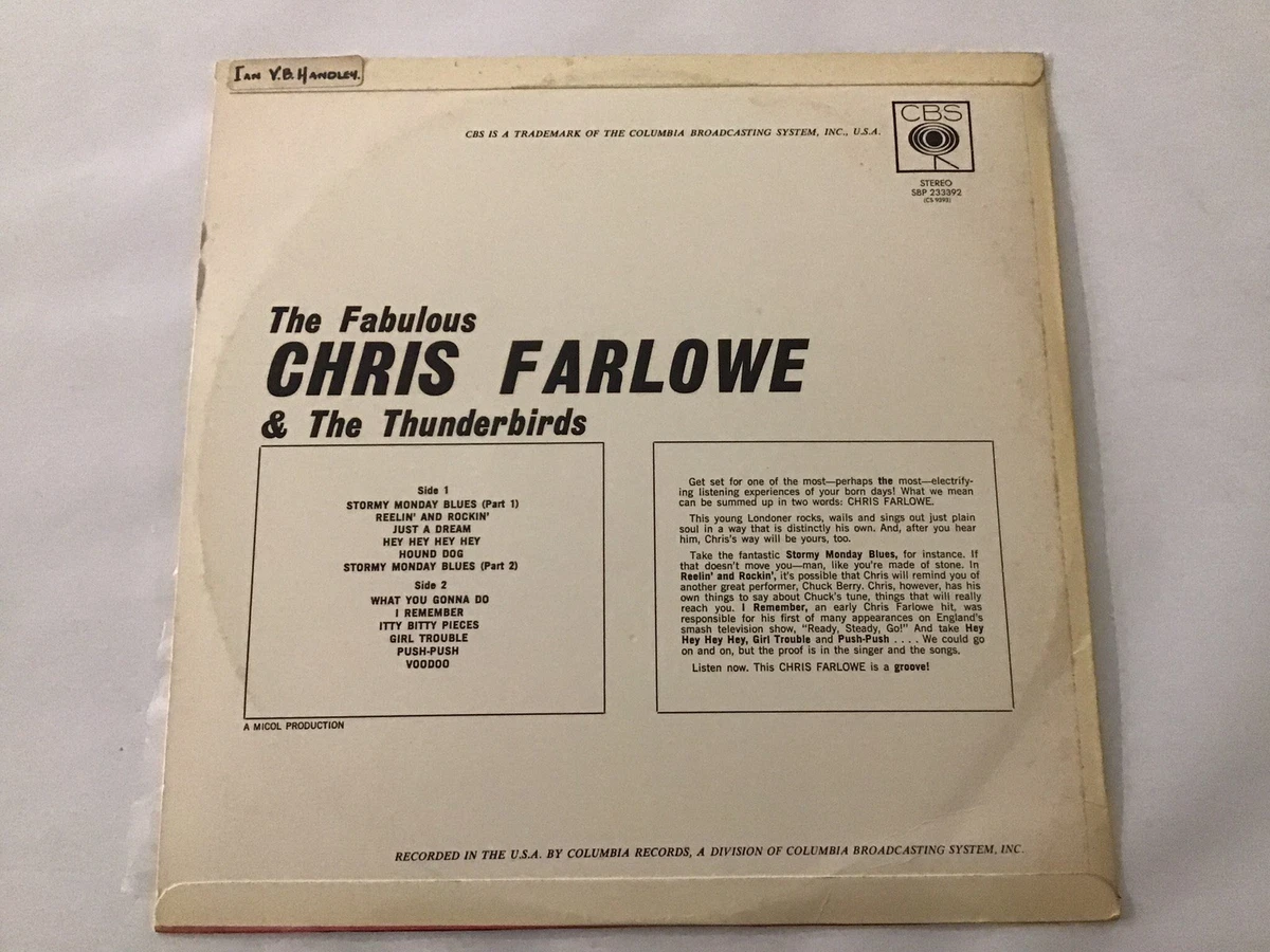 The Fabulous Chris Farlowe Stereo 233392 Ex VG Vinyl Record LP