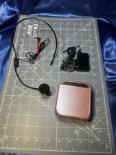 Portable Voice Amplifier Headphone Microphone Rose Gold Pink W/charger PA