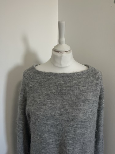 Mint Velvet Jumper Womens Size UK16 Grey Alpaca Wool Blend Long Sleeve Soft Knit - Picture 2 of 9