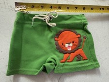 Vintage Boys Green With Lion Swim Trunks Shorts Waist Size 16in