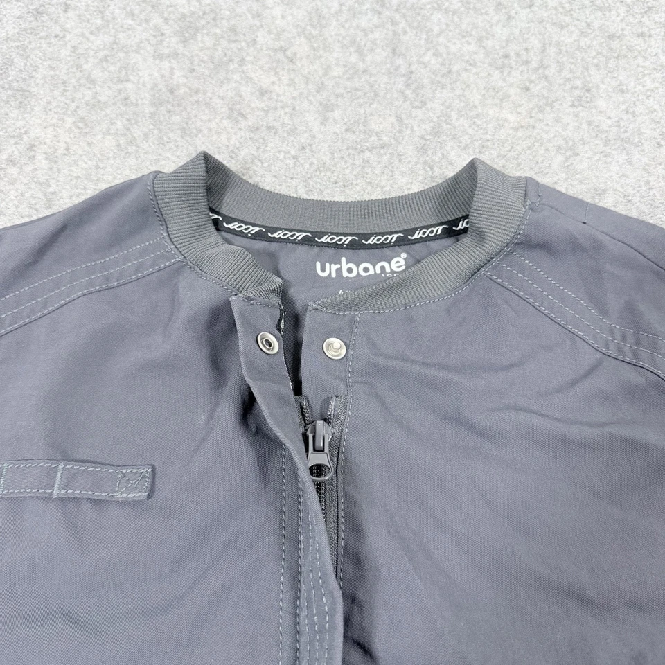 Urbane Full-Zip Long Sleeves Warm-Up Scrub Jacket Fits Women's Size Small Gray - Image 2 of 4