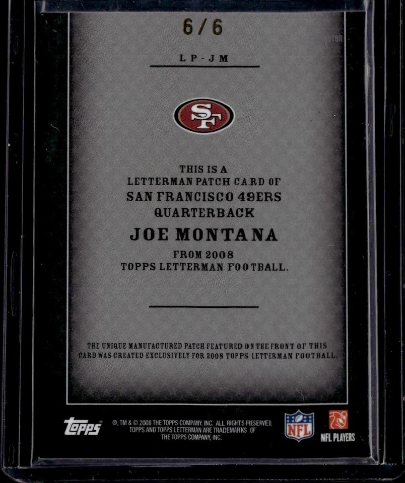 2008 Topps Letterman - Letterman Patch Joe Montana #LP-JM Refractor /6 - Image 2 of 2