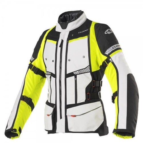 GIACCA MOTO 4 STAGIONI CLOVER GTS-4 PROTEZ. 100% IMPERMEABILE GRIGIO/GIALLO  FLUO | eBay