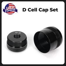 1/2-28 Aluminum End Caps Black High Quality 6061 Aluminum D Cell Cap Set