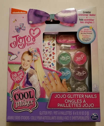 New JoJo Siwa Glitter Nails- Cool Maker - Glitter Manicure Kit w/ Custom Decals - 第 1/6 張圖片