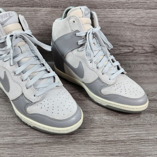 NIKE Dunk Sky HI Grey Suede Leather Hidden Wedge Size UK 6 EU 40 Rare - Picture 15 of 18