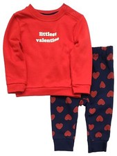 Infant Boys  Girls Red Littlest Valentine Outfit Sweatshirt  Pants