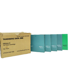 New Tandberg Data 800GB / 1.6TB LTO Ultrium 1/2 Data Cartridge pack of 5 