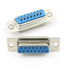 10Pcs D-SUB 15 Pin Female Standard Solder Type Connector Socket 2 Row DB15