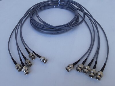 US MADE 5 Pack  735A Video Cable 75-ohm BNC Male to BNC Male 3ft.