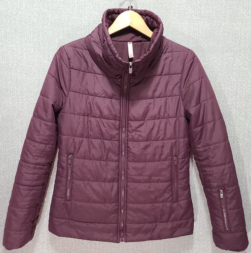 Fabletics Small Zip Up Dark Purple Maroon Puffer Jacket                      B64