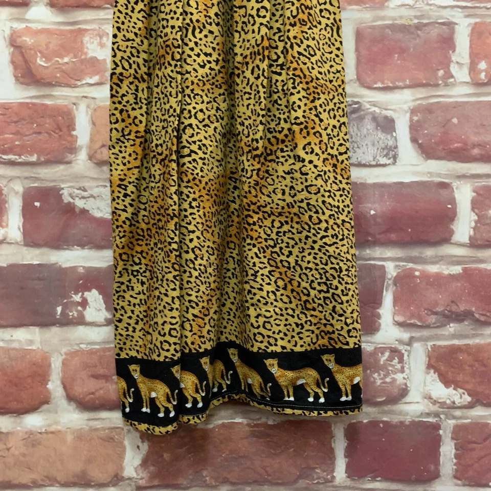 Vestido Just Love Mujer XL Tostado Negro Safari Guepardo Animal Estampado Calado Midi Foto 4 de 4