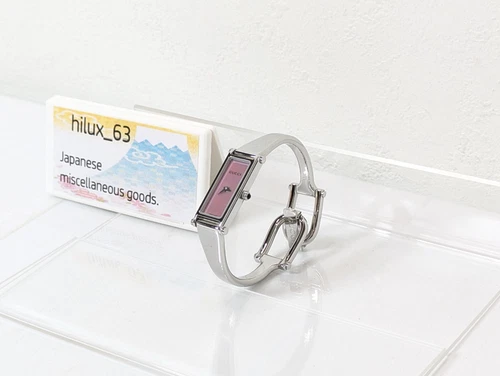 GUCCI 1500L Watch Silver Pink Shell Dial Women’s Bangle Wrist Watch 5.5-16cm - Picture 3 of 24