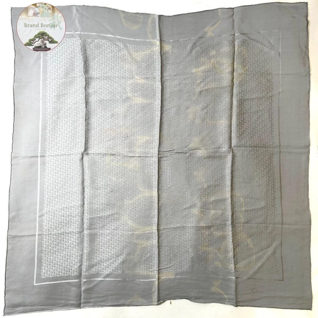 Foulard Dior soie 84 cm gris trotteur [authentique]