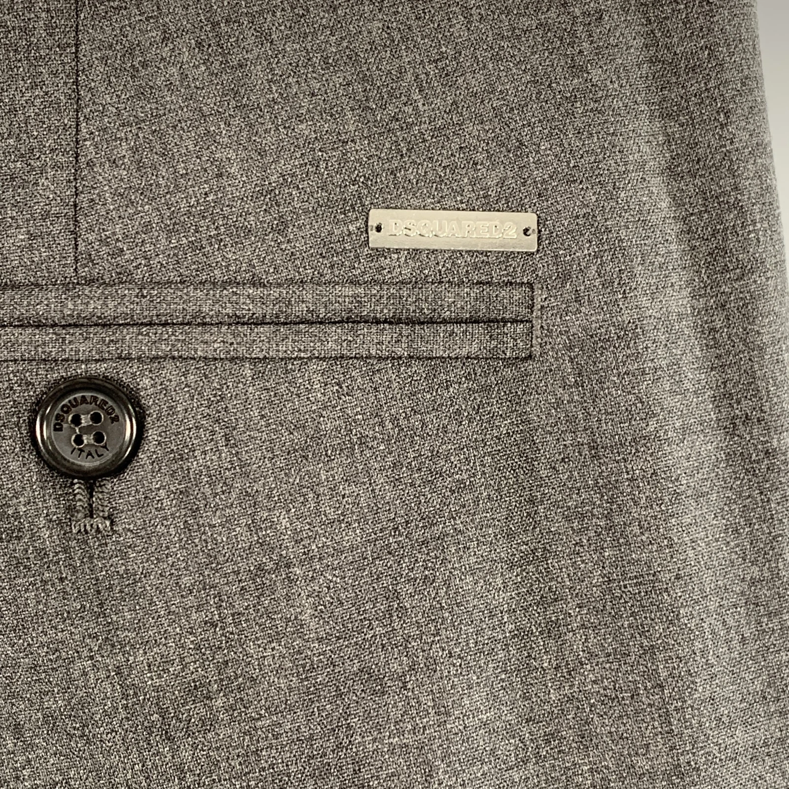 Pantaloni eleganti DSQUARED2 taglia 32 grigio misto lana antracite piatto davanti