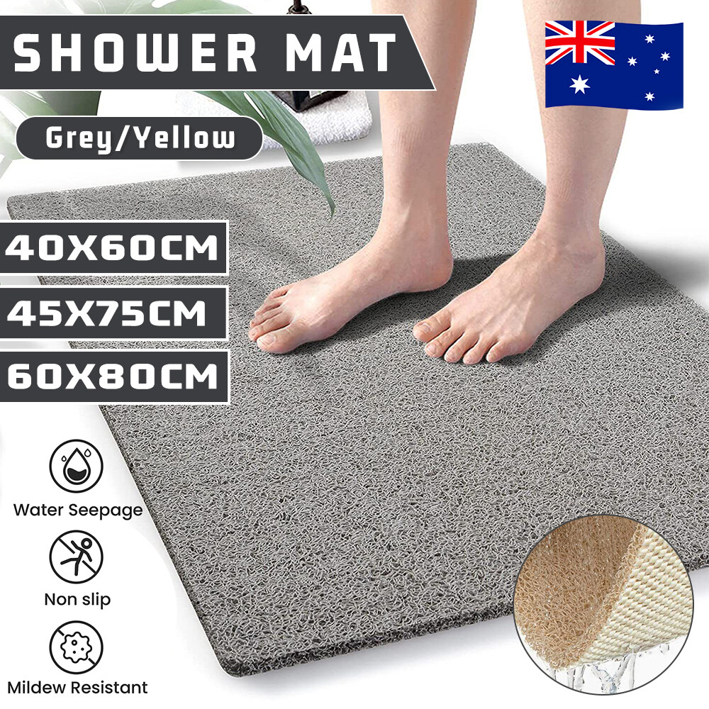 AU Shower Rug Anti Slip Loofah Bathroom Bath Mat Carpet Water Drains
