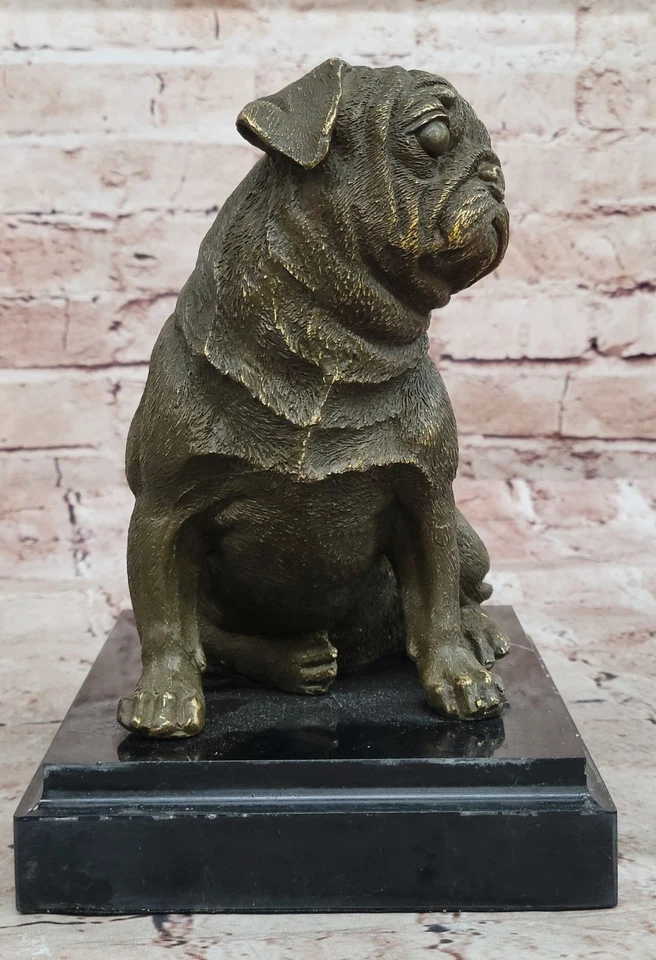 Escultura de bronze feita à mão estátua animal buldogue inglês cachorro animal estatueta Milo - Imagem 4 de 4