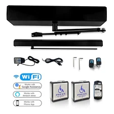 Black Low Energy Smart WiFi Handicap Auto Door Openers with Wireless Push Button