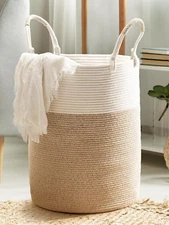Laundry Basket – Laundry Hamper for Clothes, Blankets, Yoga Mat – Woven Cotton R