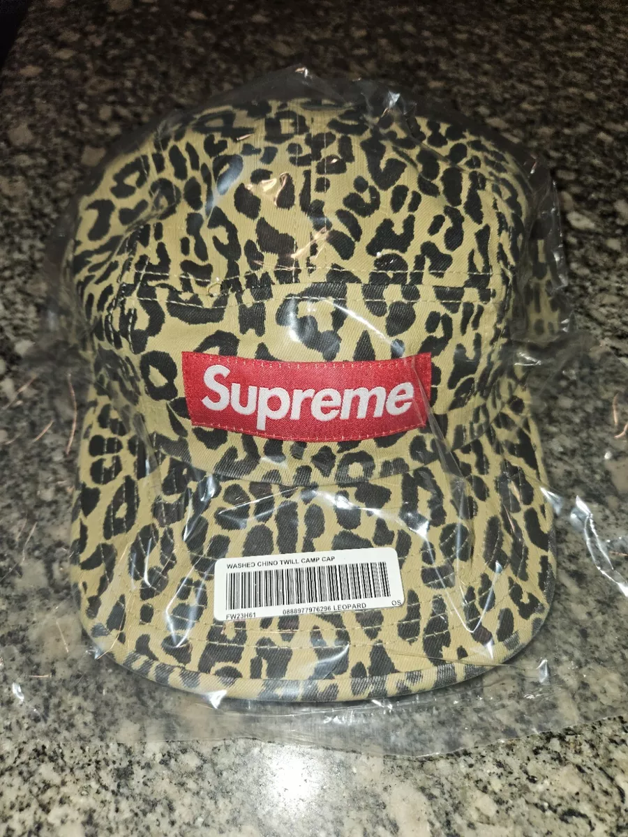 Supreme Washed Chino Twill Camp Cap Leopard