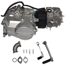 Lifan 125cc Motorcycle Engine Manual OHC Horiz Single Cylinder 4 Stroke Silver