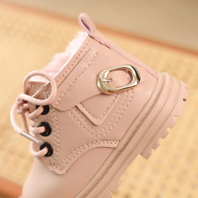 BOTINES DE NIEVE FORRADOS DE PIEL TÉRMICA PARA BEBÉS NIÑAS NIÑOS BEBÉS NIÑOS PEQUEÑOS ZAPATOS TALLA EE. UU. Foto 4 de 4