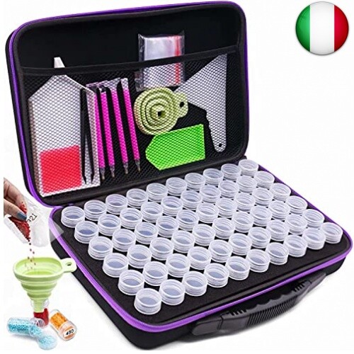 Kit Diamond Painting ARTDOT - 30 Contenitori, Penna Multi-punta, Etichette, Per Organizzare Perline E Accessori - Foto 11