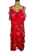 Taylor Red Floral Dress size 16